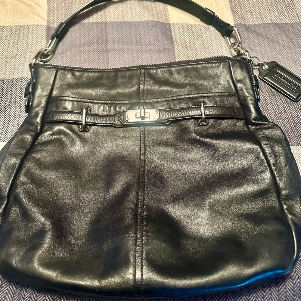 Coach Black Leather Shoulder Bag